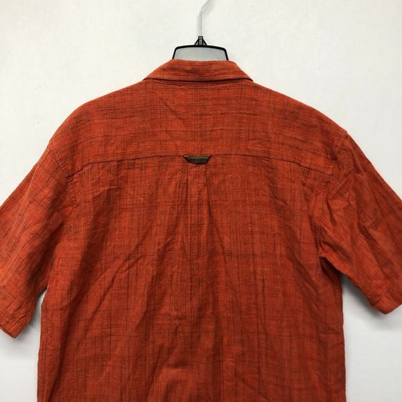 Flyshacker Men Short Sleeve Button Shirt Top Size Large Orange M098 -2 - Picture 10 of 10